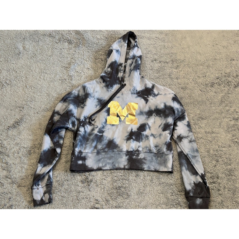 NWT 90 Degree Reflex Hoodie Michigan Wolverines Size M Sweatshirt Blue Tie Dye